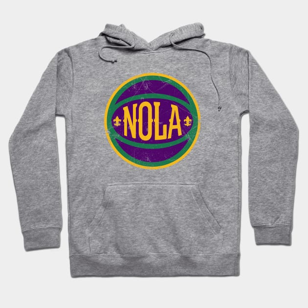 NOLA Retro Ball - White 2 Hoodie by KFig21